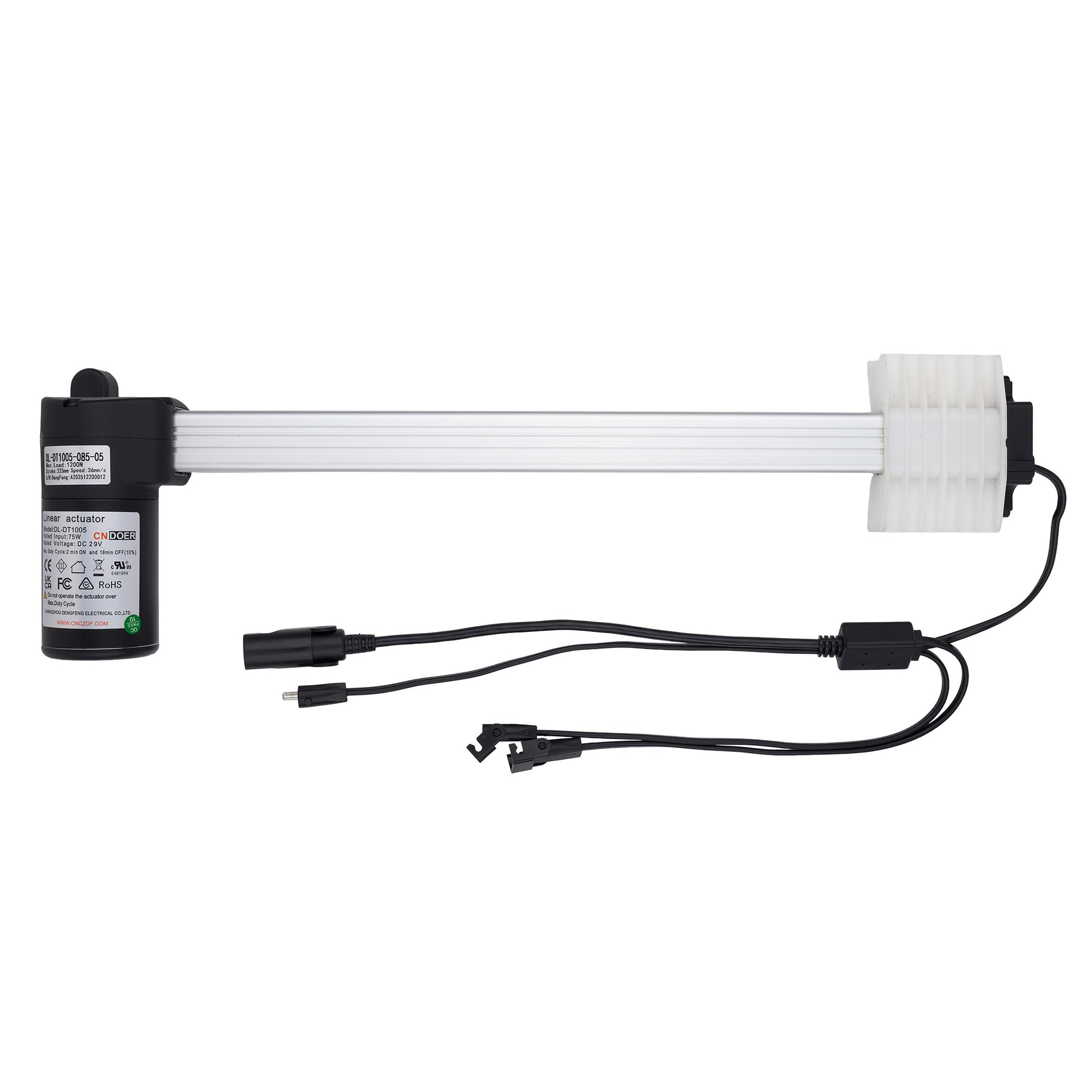 Aquarium pump with white tubes and black connectors on a white background