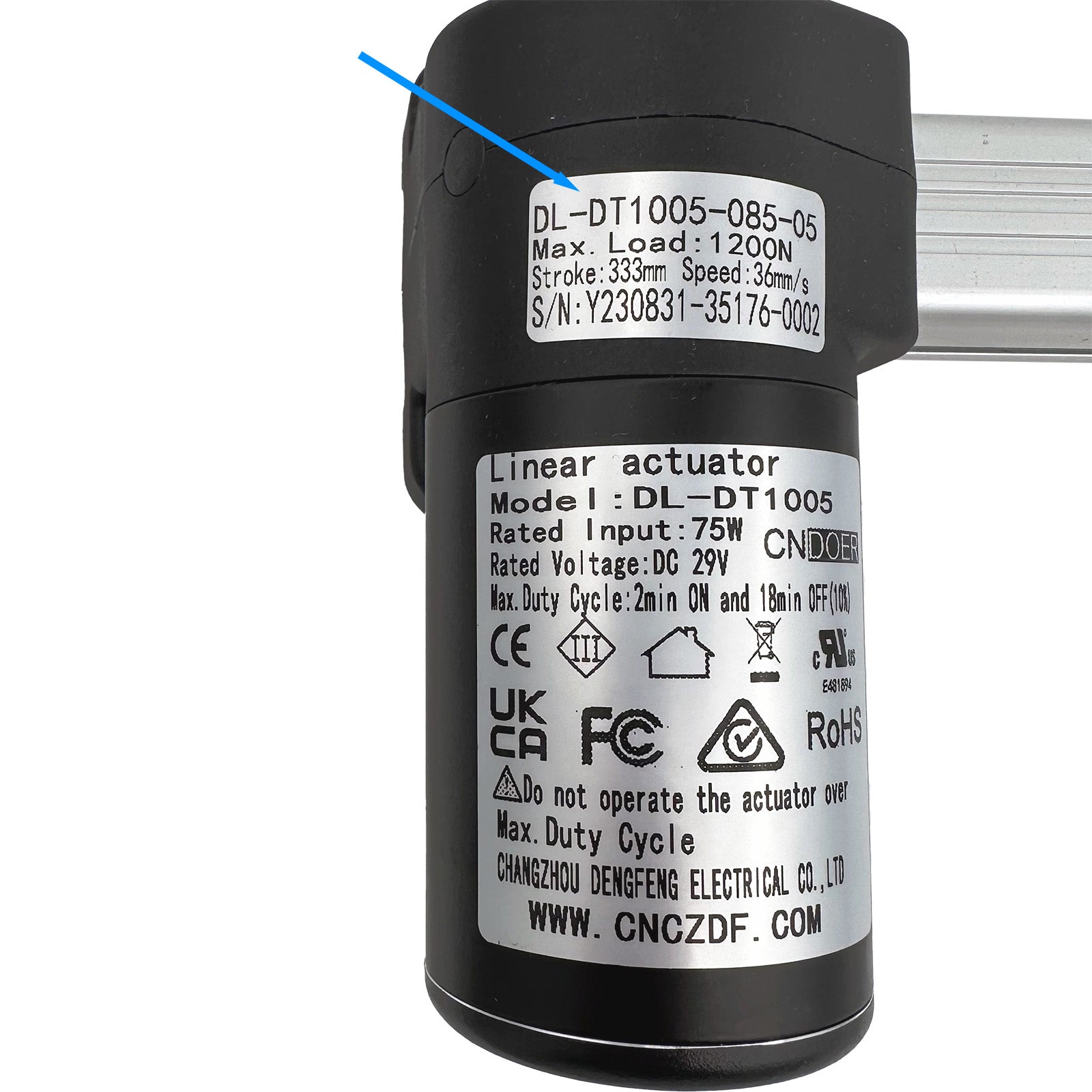 CN DOER DL-DT1005-085-05 Linear Actuator Motor by Changzhou