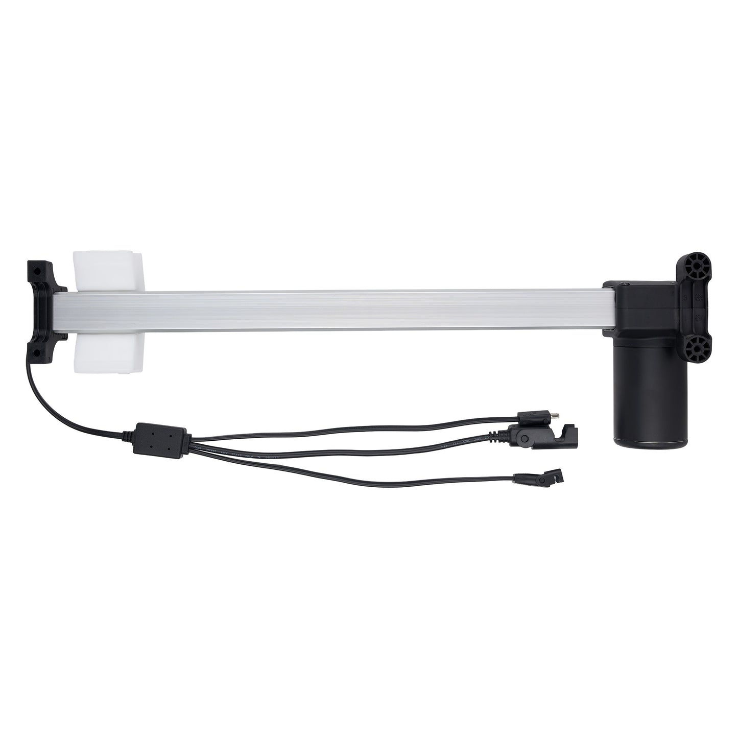 Mechanical component with black and white parts on a white background