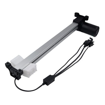 Mechanical arm with joints and cables on a white background