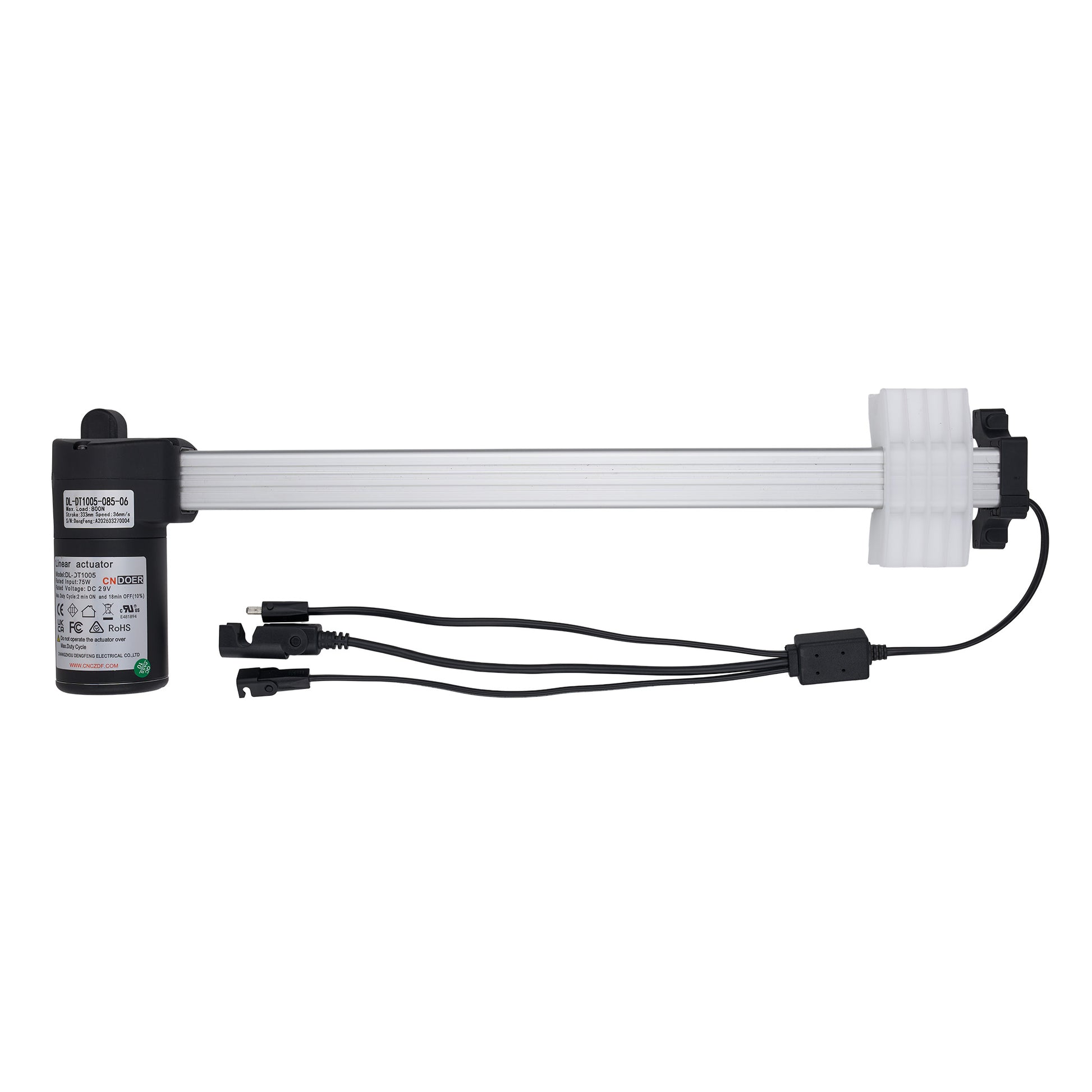 Aquarium light with black housing and white lamp on a white background