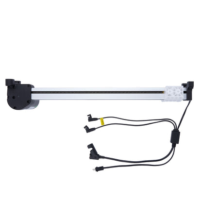 Mechanical arm with connectors on a white background