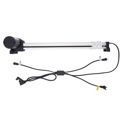 Mechanical arm with joints and cables on a white background