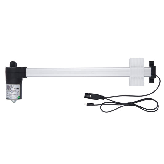 Mechanical arm with sensors and cables on a white background