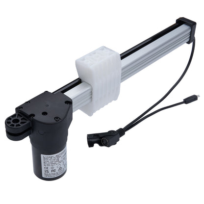 Electric linear actuator with cable on a white background