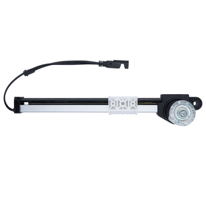 Bicycle pump with black handle and silver valve on a white background