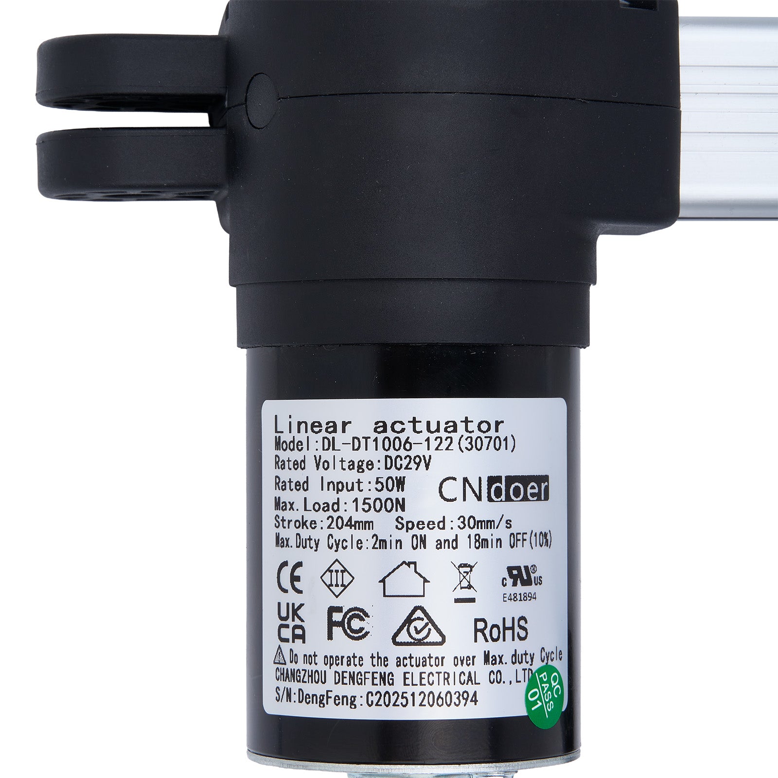 CNDOER DL-DT1006-122(30701) Linear Actuator Motor by Changzhou