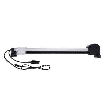 Light bar with black housing and visible wiring on a white background