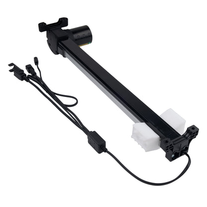 Black mechanical component with wiring on a white background