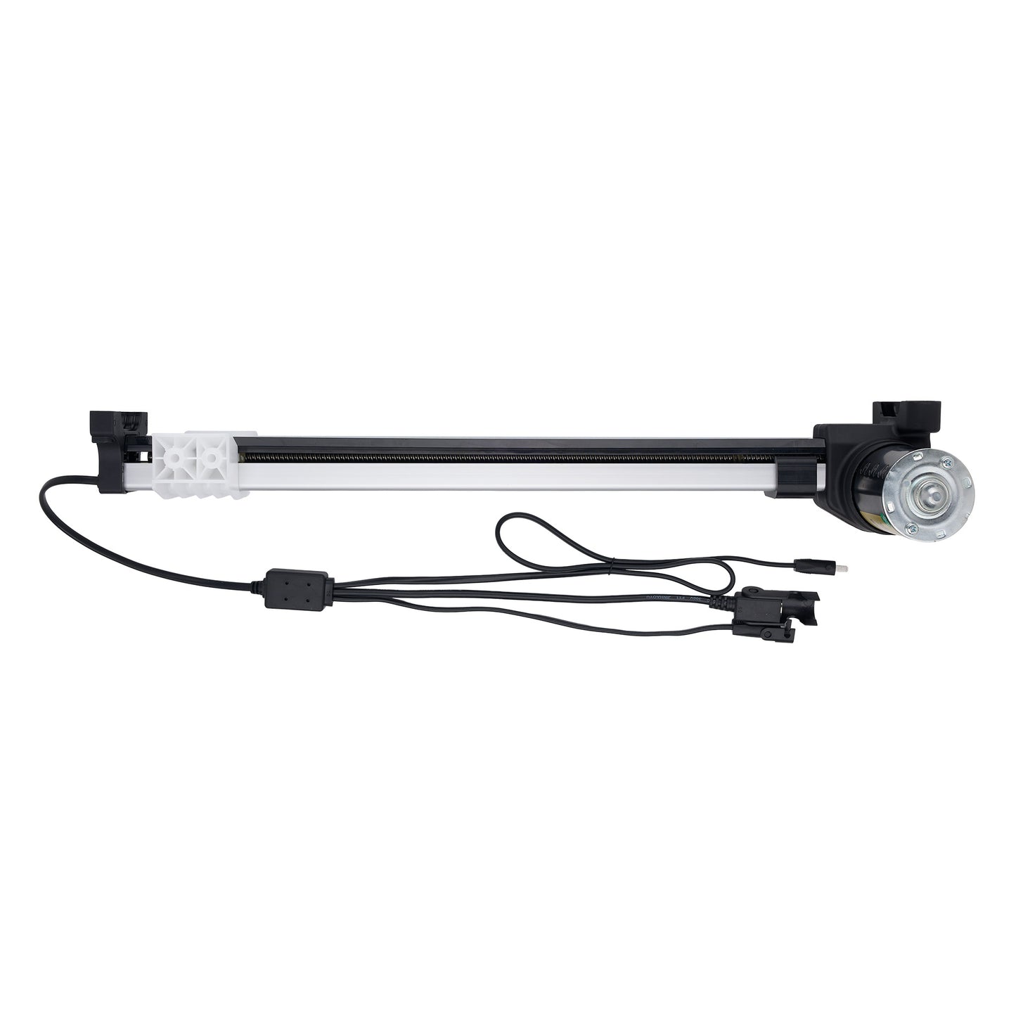 Aquarium light bar with black housing and white interior on a white background