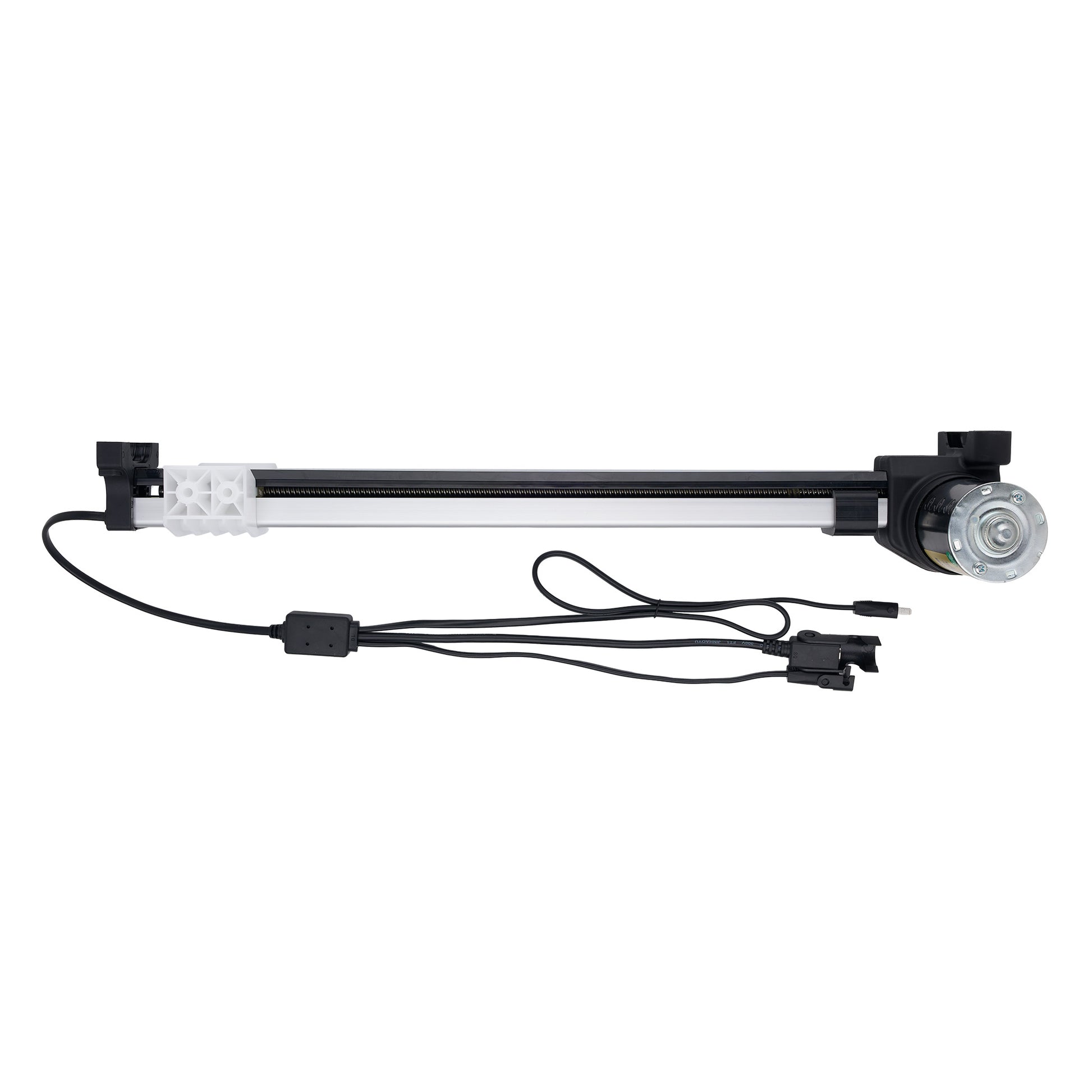 Aquarium light bar with black housing and white interior on a white background