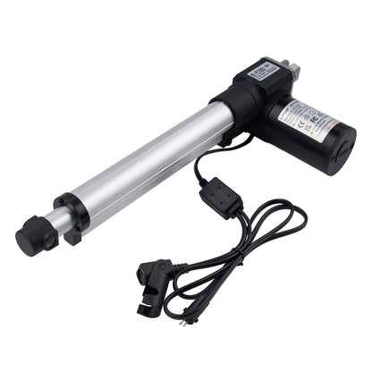Motorized actuator with cable on a white background