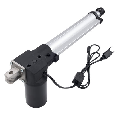 Linear actuator with cables on a white background