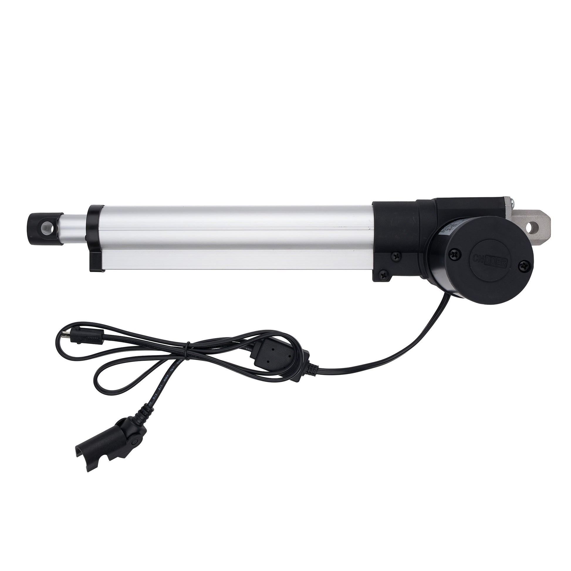 Linear actuator with cable on a white background