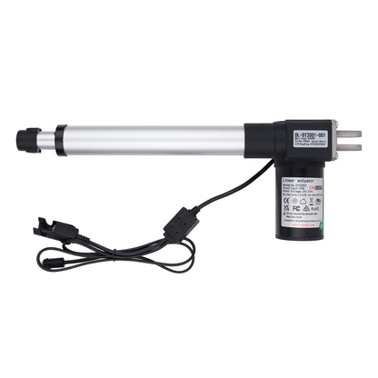 Linear actuator with power cable on a white background