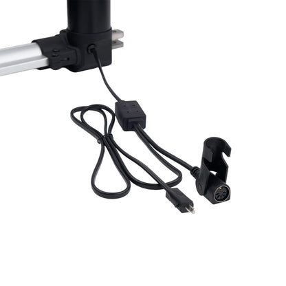 Bicycle light mount with wiring on a white background