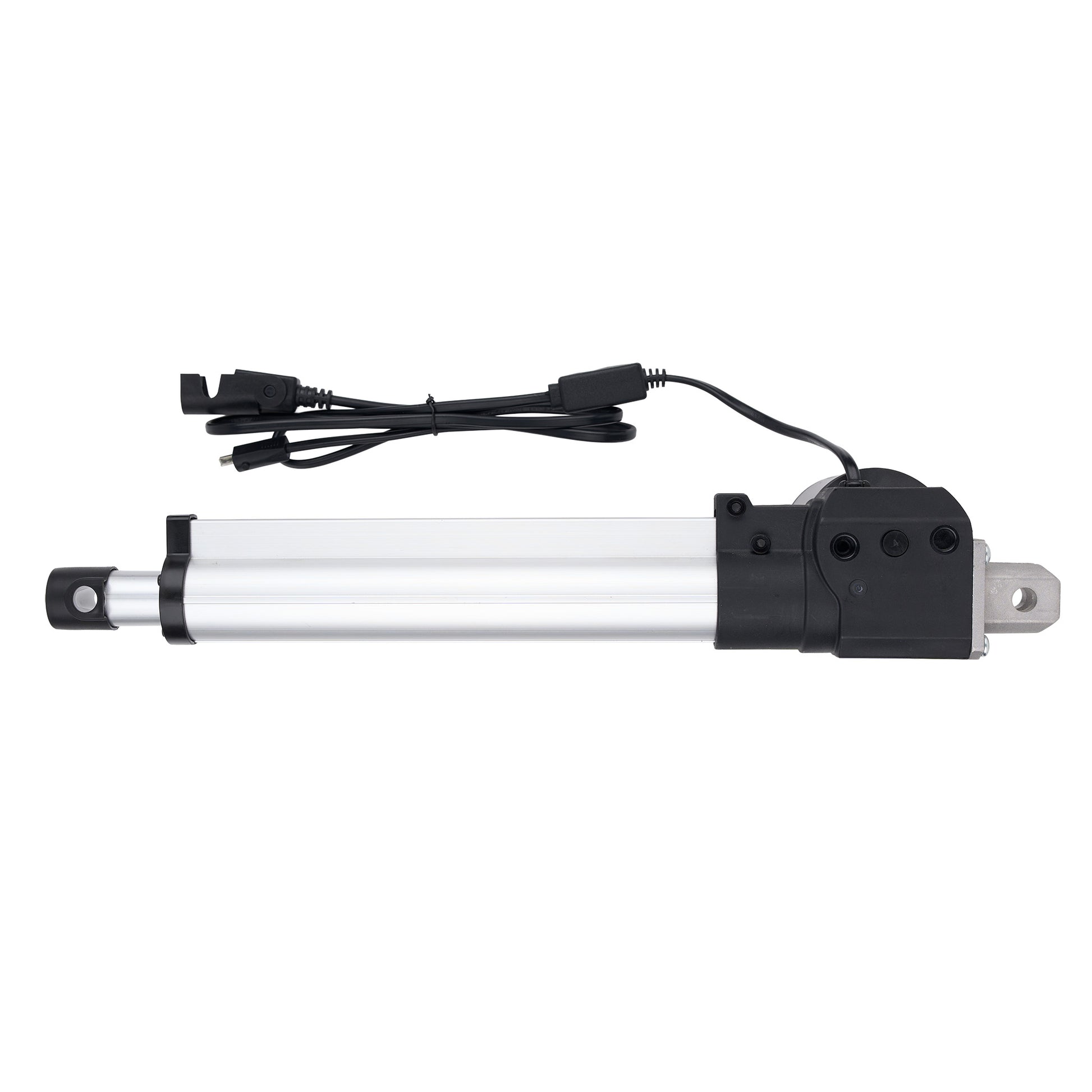 Linear actuator with cable on a white background