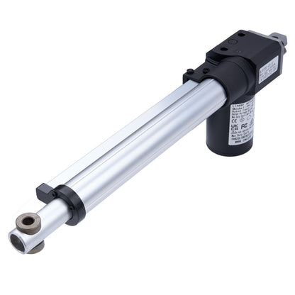 Cylindrical actuator with metallic finish on a white background
