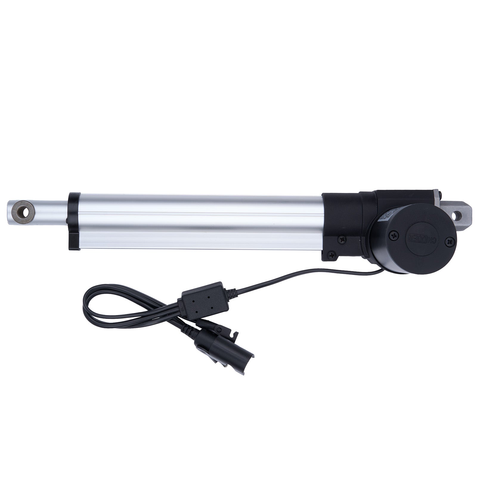 Linear actuator with cable on a white background