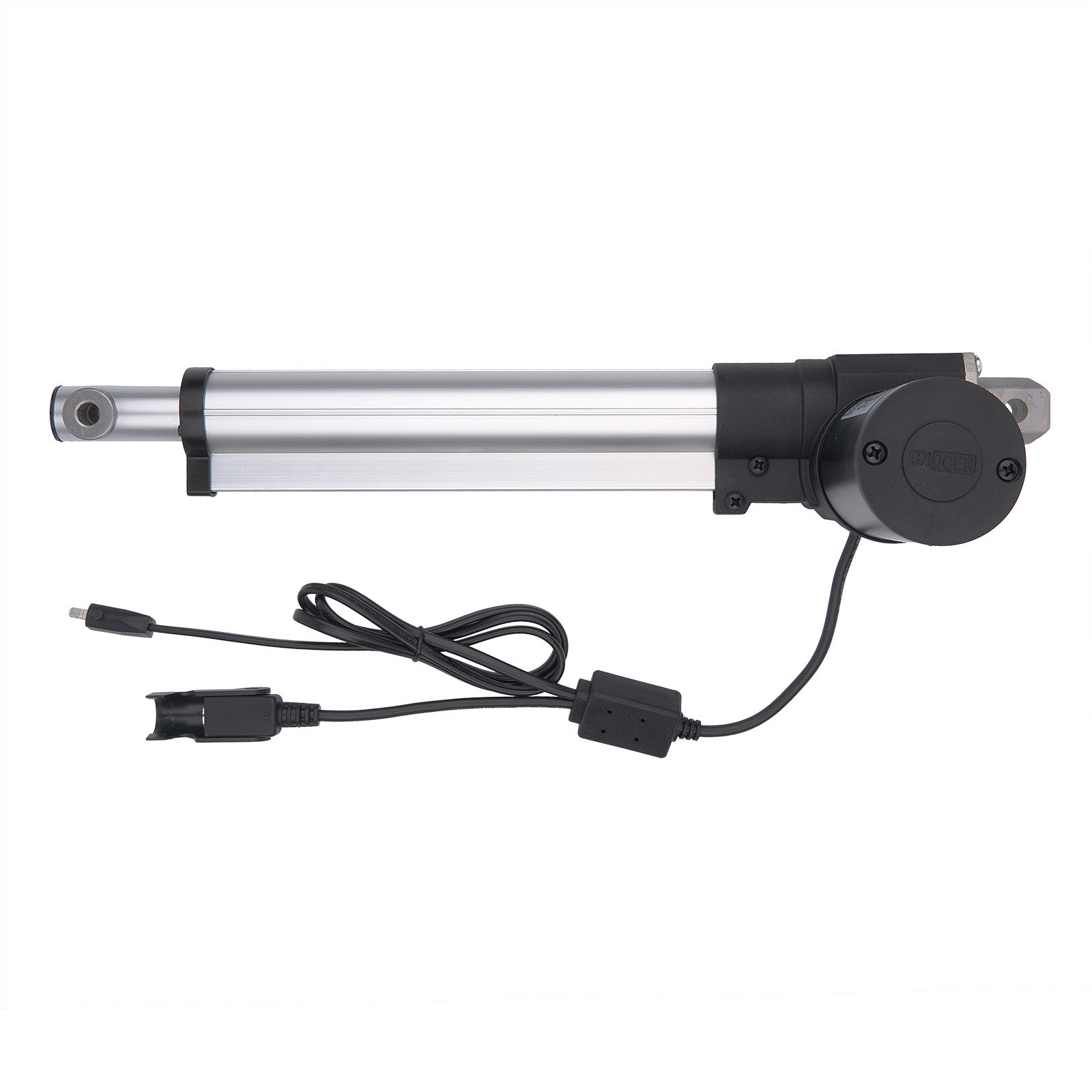 Linear actuator with cable on a white background