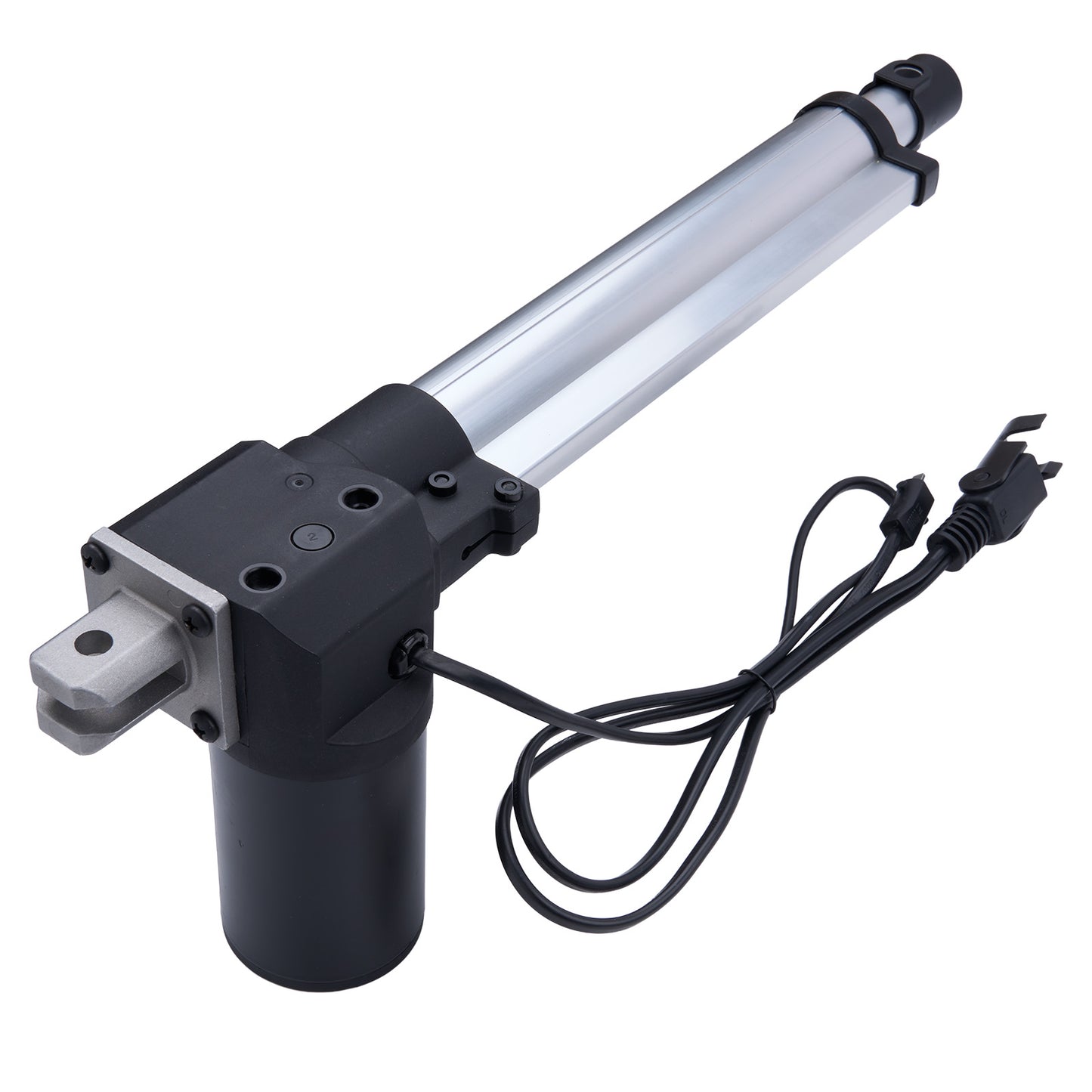 Linear actuator with cable on a white background