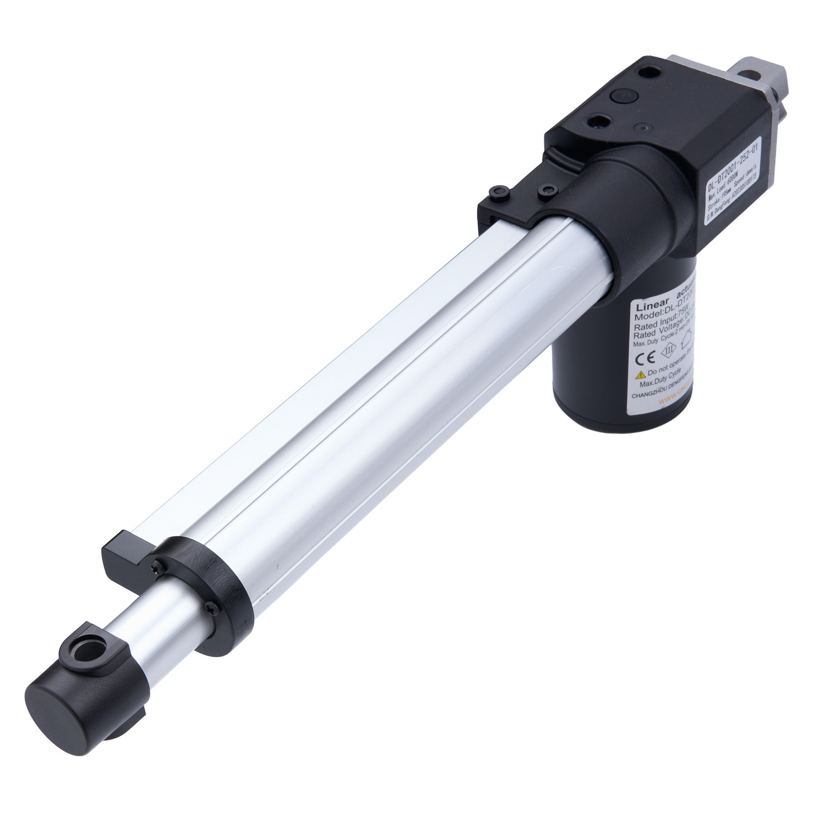 Linear actuator on a white background
