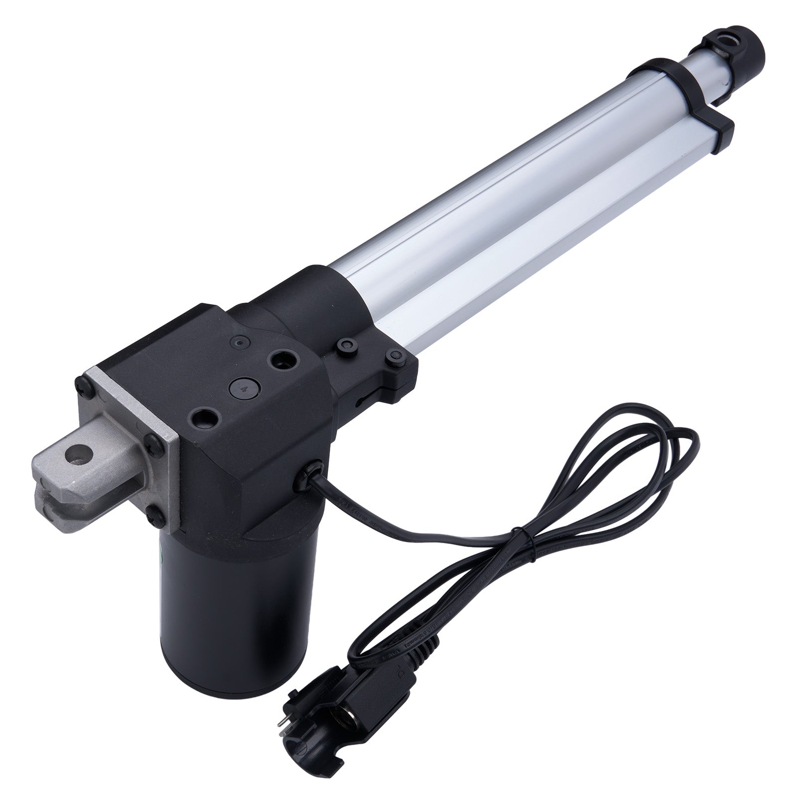 Linear actuator with cable on a white background