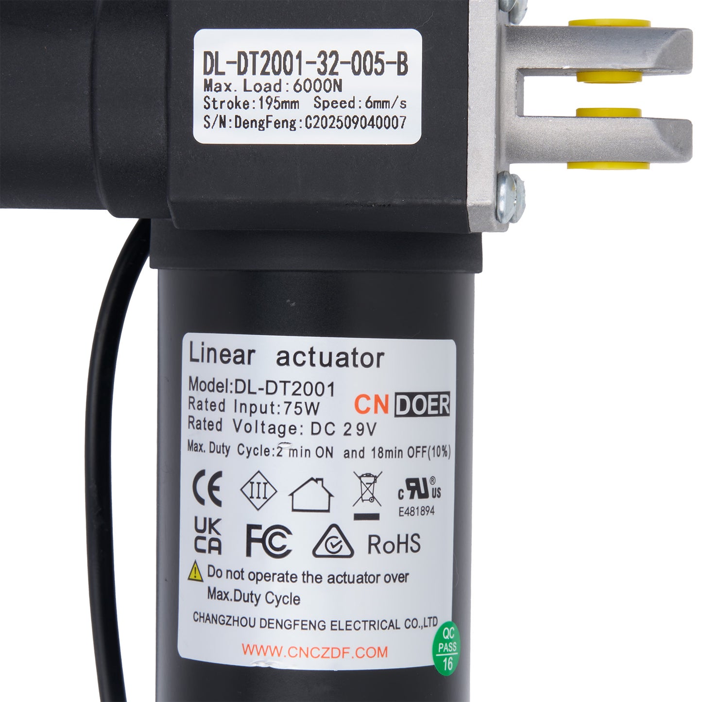 CN DOER DL-DT2001-32-005-B Linear Actuator for Recliner/Lift Chair