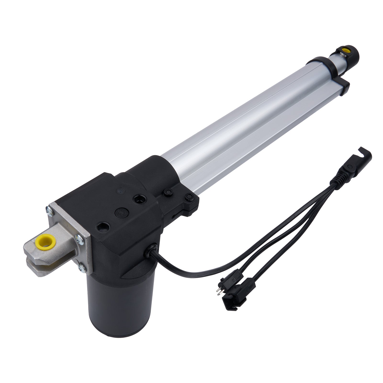 Linear actuator with cable on a white background