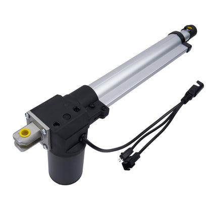 Linear actuator with cable on a white background