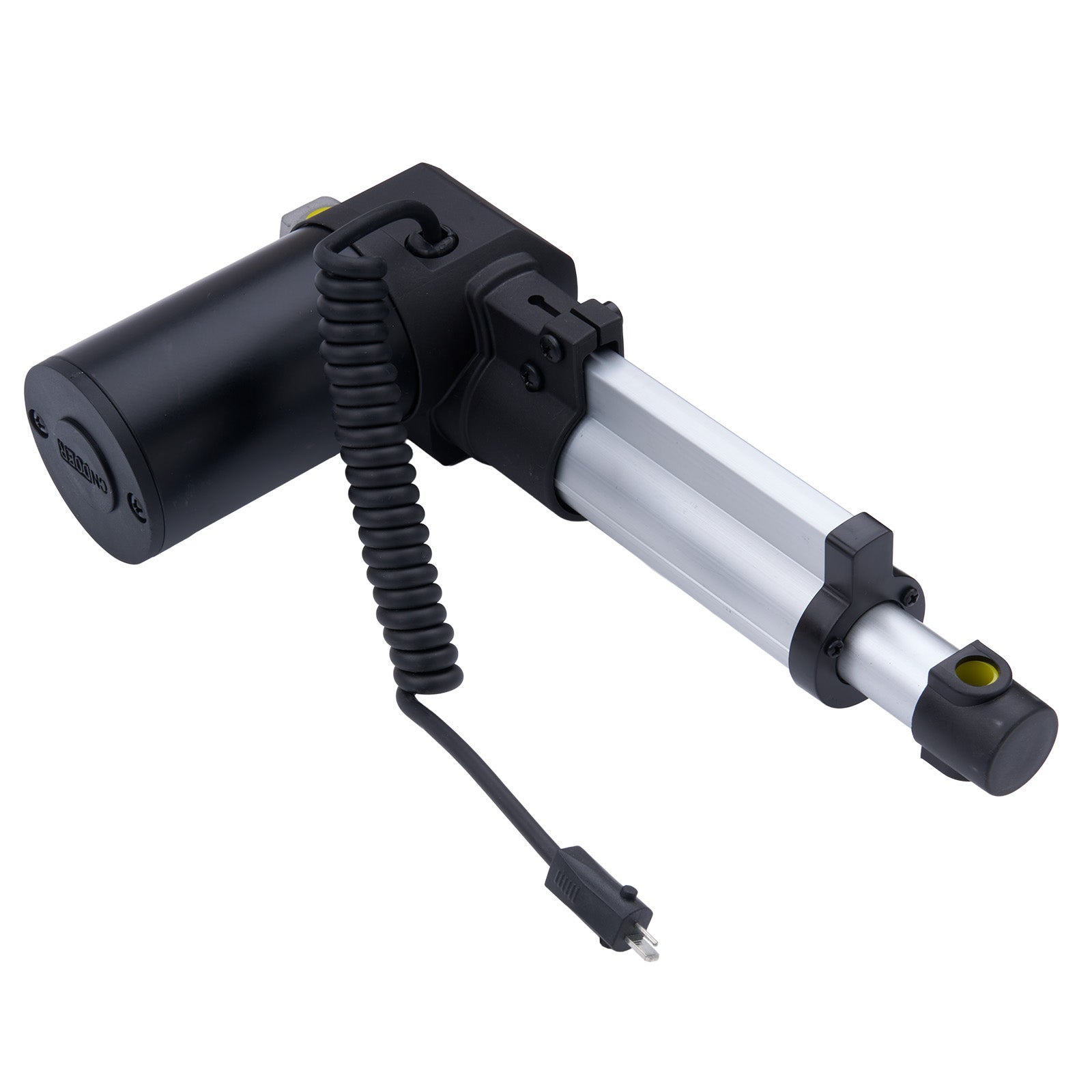 Black and silver air pump on a white background