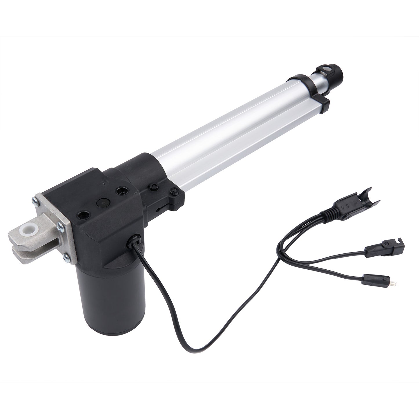 Linear actuator with cables on a white background