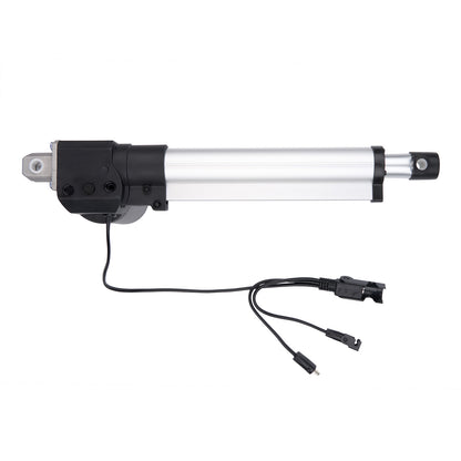 Linear actuator with wiring on a white background