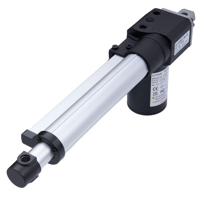 Linear actuator on a white background