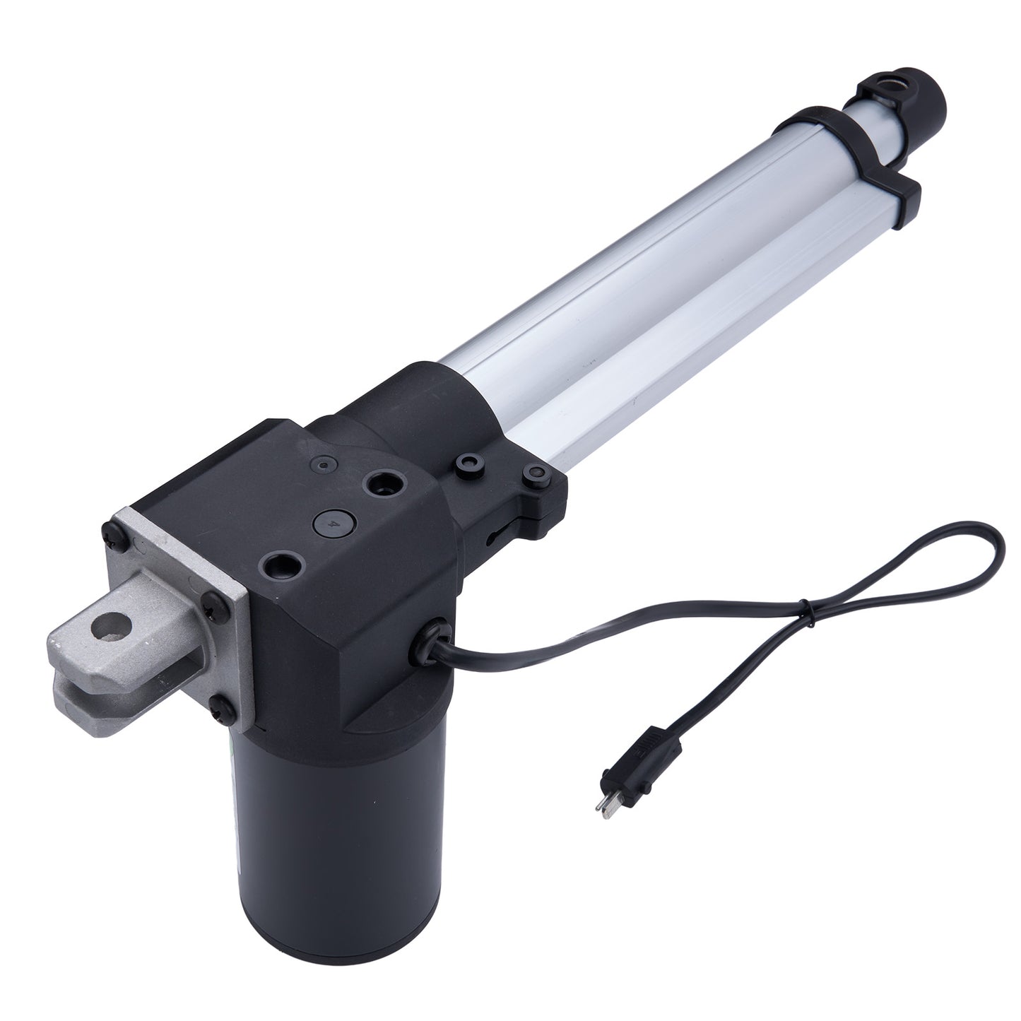 Linear actuator with cable on a white background