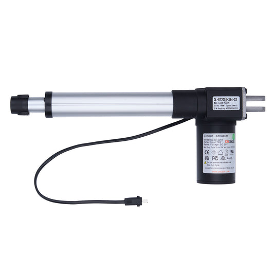 Linear actuator with cable on a white background
