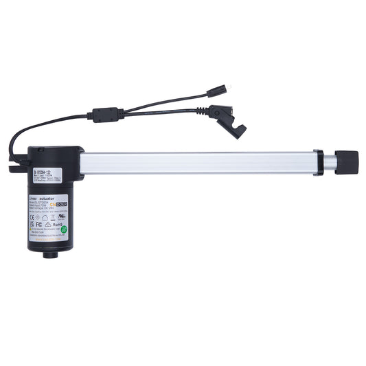 Linear actuator with power supply on a white background