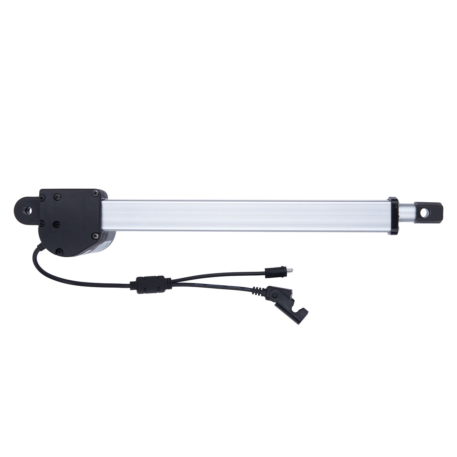 Linear actuator with wiring on a white background