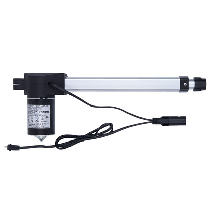 Linear actuator with wiring on a white background
