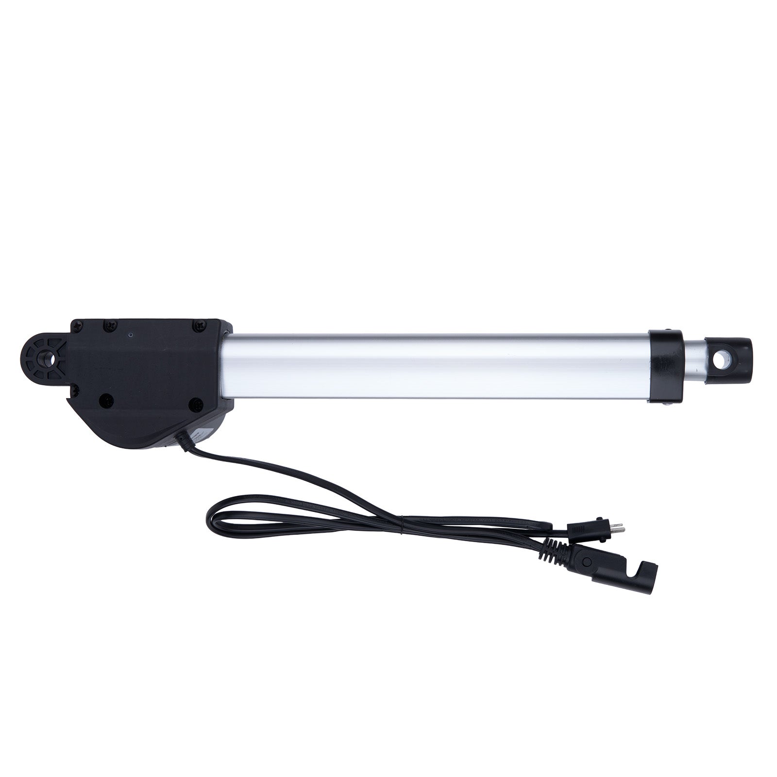 Linear actuator with power cord on a white background