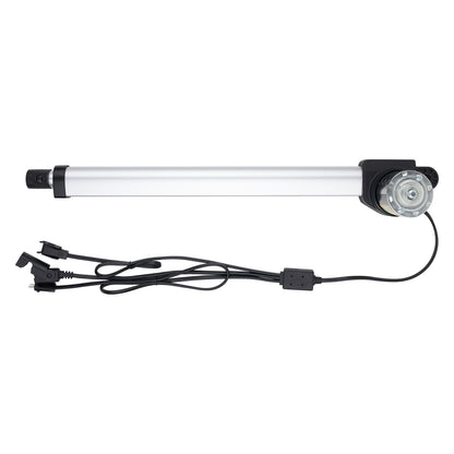 White light bar with black connectors on a white background