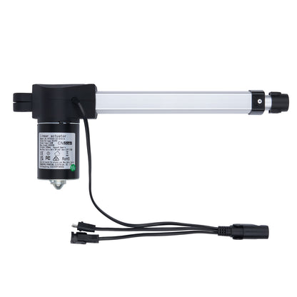 Linear actuator with cables on a white background