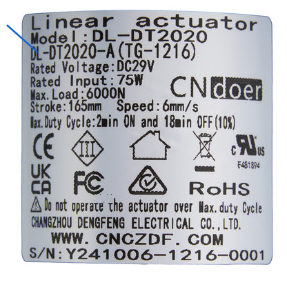 CN DOER DL-DT2020-A(TG-1216) Linear Actuator Motor by Changzhou DengFeng