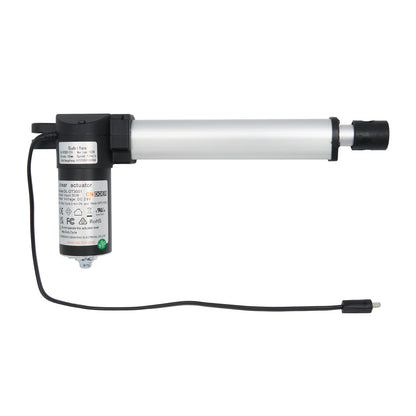 Linear actuator with cable on a white background