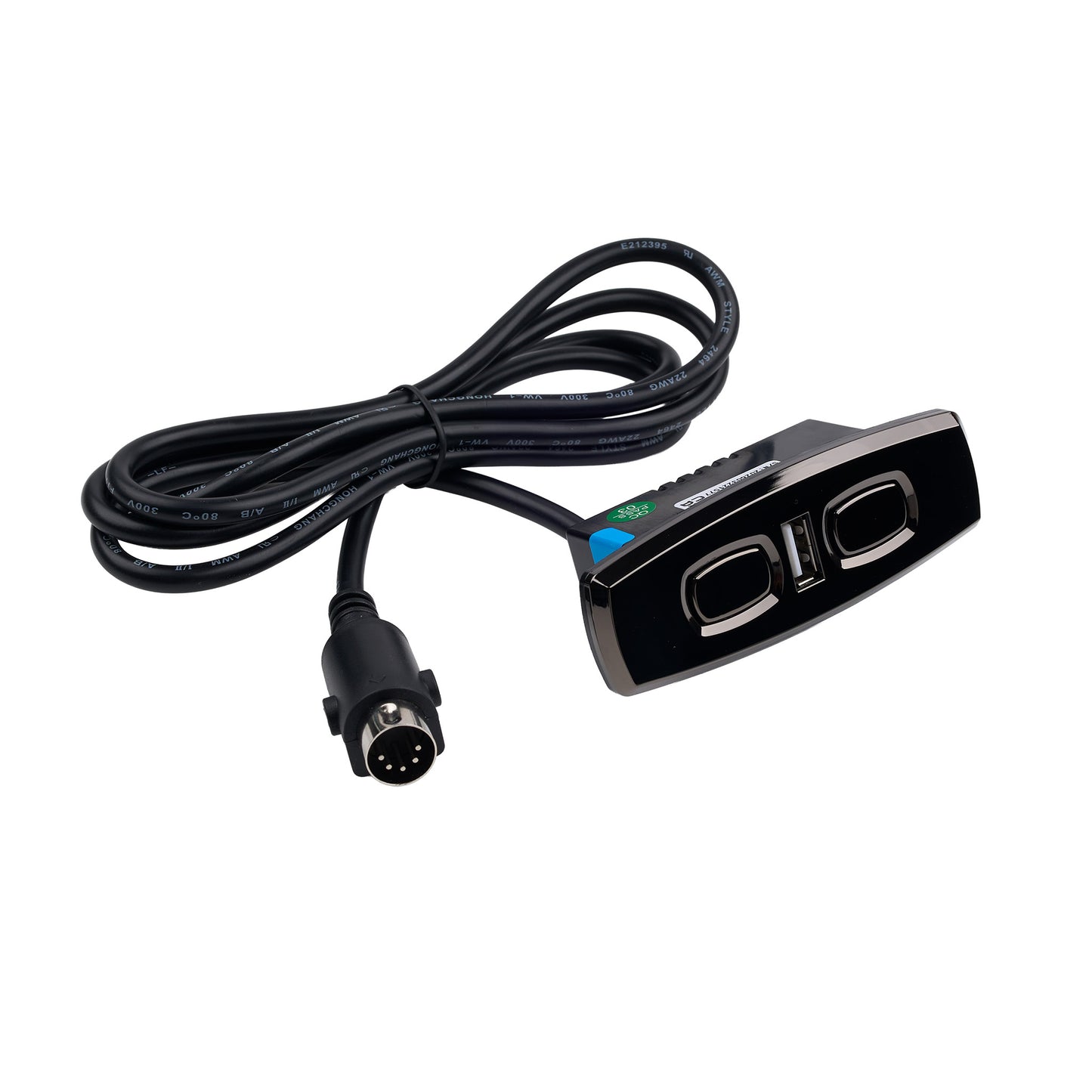 Aquarium light strip with power switch on a white background