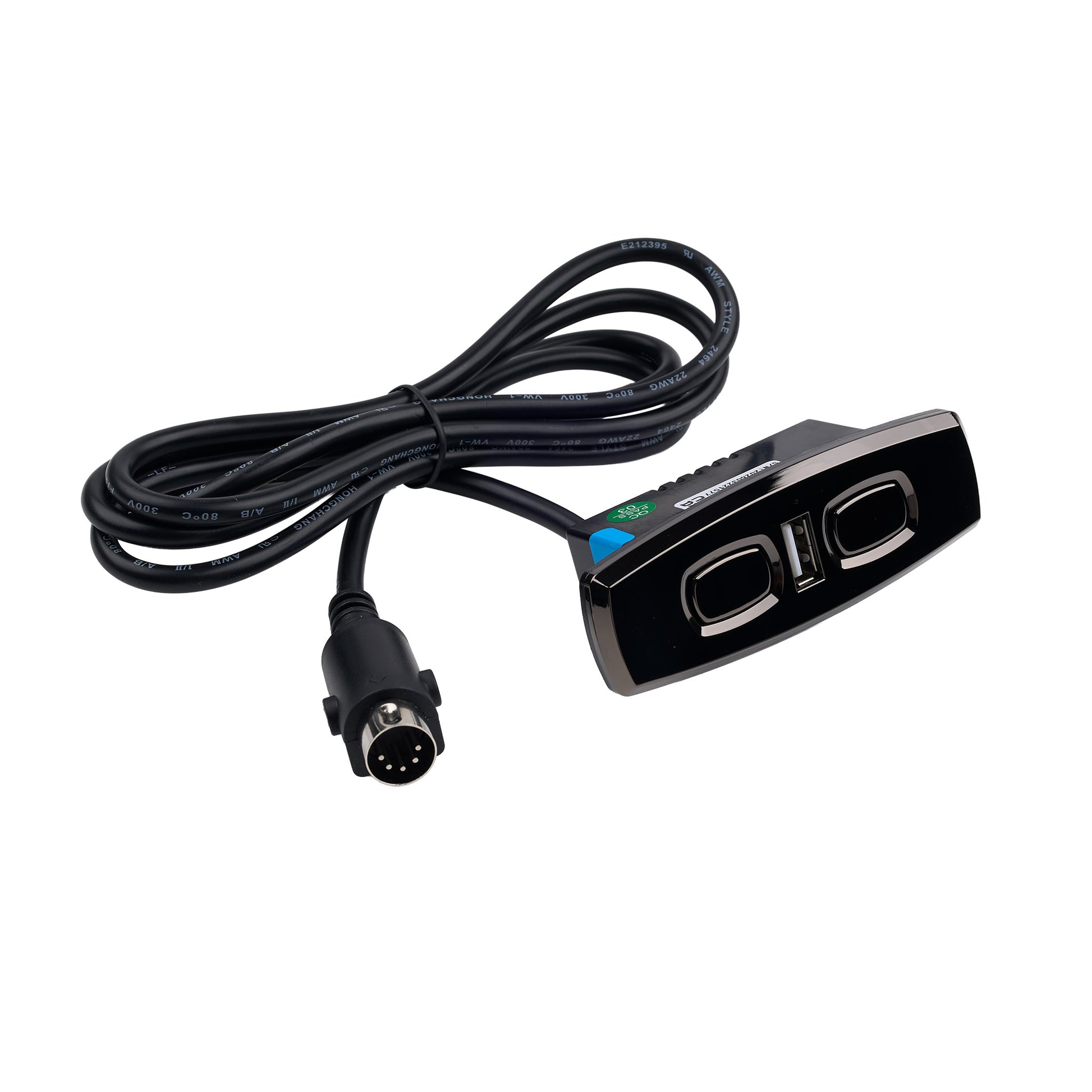 Aquarium light strip with power switch on a white background