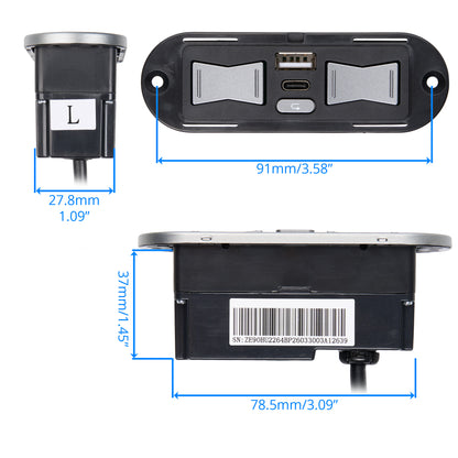 Dimension of eMoMo HX90HU2 5 Button Switch 