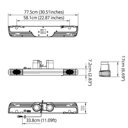 Dimension of the Richmat HJA3 Dual Motor Linear Actuator 
