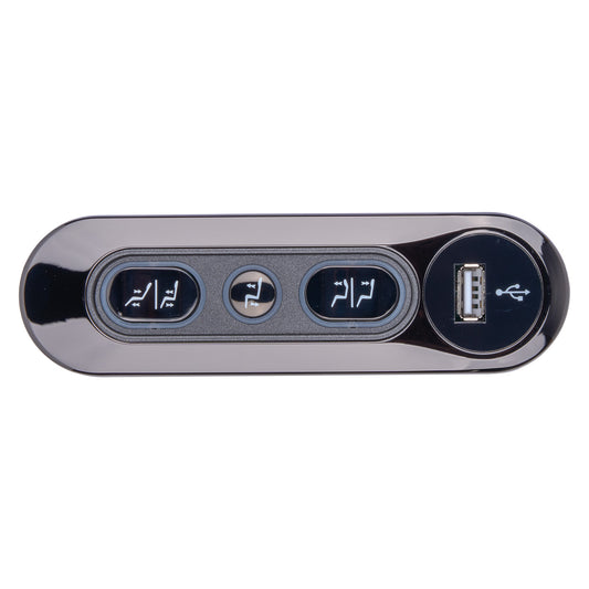 Car dashboard multimode controller with USB port and buttons on a white background