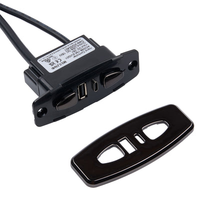 Black cable with a 90-degree connector on a white background